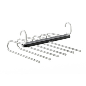 Perchero plegable telescópico multicapa con clips para ropa, organizador de almacenamiento para armario, diseño que ahorra espacio, blanco y gris - Product Image 4