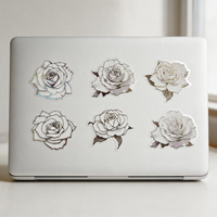 Rouleaux et feuilles d'autocollants en PET écologiques imperméables en gros, motifs fleurs de dessin animé, pour impression UV personnalisée et décoration DIY