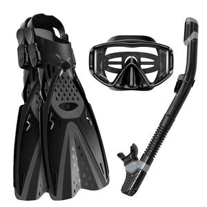 Equipo de Buceo, Máscara de Snorkel, Aletas Ajustables de PVC Negro, Equipo de Natación y Buceo - Product Image 1