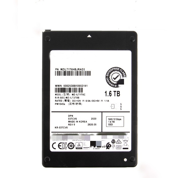 6NF96 Dexx 1.6TB SAS 12Gb/s External SATA Mix Use 2.5in SSD 501-600MB/s Read/Write Speed Aluminium Alloy Shell New for Server
