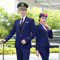 Uniformes personnalisés, vêtements de travail professionnels, taille plus, fermeture éclair, ensemble pantalon chemise 3 pièces pour femmes et hommes, uniforme de compagnie aérienne