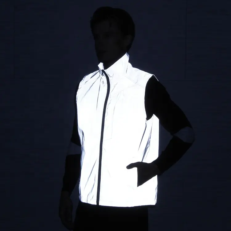Outdoor Sports Riding Hip-hop Sleeveless Night Running Jacket Plus Size Reflective Vest