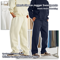 Pantalon de survêtement en molleton épais 345G pour homme, coupe droite, OEM ODM, logo personnalisé, vente en gros, pantalon de jogging d'hiver pour homme avec poches