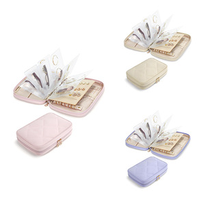 D5529 Organizador con cremallera para pendientes, <span class=keywords><strong>anillos</strong></span> y pulseras, estuche <span class=keywords><strong>de</strong></span> viaje para collares y joyas, <span class=keywords><strong>libro</strong></span> <span class=keywords><strong>de</strong></span> almacenamiento con anillas para <span class=keywords><strong>anillos</strong></span> y bolsillos transparentes - Product Image 6