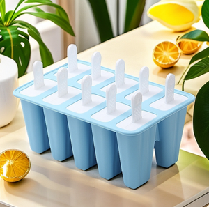 Stampo per ghiaccioli in silicone senza BPA ODM/OEM a <span class=keywords><strong>forma</strong></span> di <span class=keywords><strong>cubo</strong></span> con coperchio fai-da-te per gelatiera e vassoio per cubetti di ghiaccio - Product Image 6