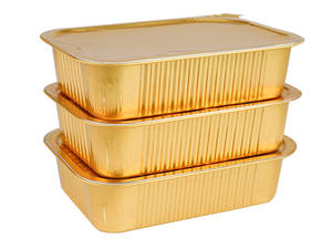 Vente flash : Barquettes rectangulaires en aluminium pour aliments de compagnie aérienne, micro-ondables, 580 ml, 750 ml, 930 ml, avec fermeture thermique et couvercle en plastique - Product Image 3