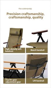 Chaise de jardin pliable en tissu Oxford 600D et acier carbone - Design moderne et luxueux respectueux de l'environnement - Modèle portable CC-4 - Product Image 3