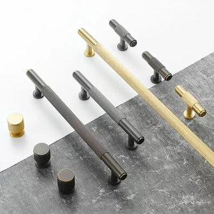 Modern Knurled Brass T-bar Cabinet Handle and <strong>Knob</strong> Durable Furniture Pull for Dressing Table Wardrobe Drawer - Product Image 3