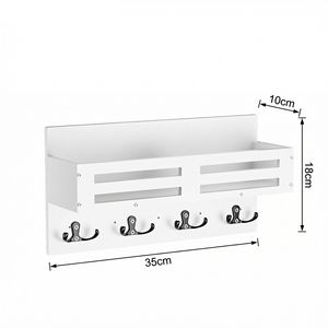 Porte-clés mural avec porte-lettres, organisateur de rangement rectangulaire à 2 niveaux pour entrée, décoration murale pour salon - Product Image 3