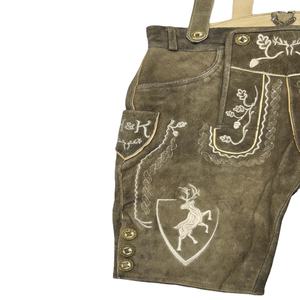 Lederhosen Bávaro de Cuero de Cabra Genuino, Talla Grande, Hasta la Rodilla, Tejido Antiarrugas - Product Image 1