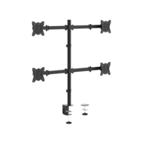 Support d'écran multi-écrans 19-32'' à montage vertical en acier, rotation à 360°, réglable, base perforée à pince, support d'affichage