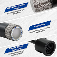 Foret creux en diamant de qualité industrielle de 1/4 pouces adapté au brasage sous vide de carreaux de céramique et de marbre, personnalisable