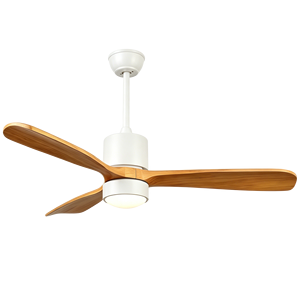 Ventilador de Techo LED de Estilo Industrial con 3 Aspas de Madera, Cuerpo de Metal Plateado, Lámpara de Techo para Comedor y Cocina - Product Image 3