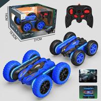 Voiture RC tout-terrain 4x4 HTL 2.4G avec lumières LED colorées, retournement à 360 degrés, double face, jouet télécommandé pour enfants