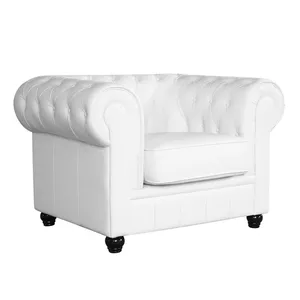 Foshan mobili di lusso moderno divano bianco facile da pulire in pelle per il tempo libero singolo divano modulare divani