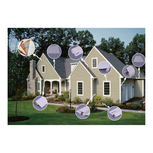 Panneau de bardage extérieur en PVC imitation <span class=keywords><strong>bois</strong></span>, installation facile, imperméable, ignifuge, surface anti-UV, pour hôtel, villa - Product Image 3