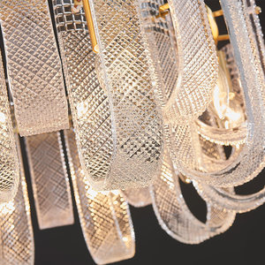 Lustre rond minimaliste moderne, lumière LED, base d'ampoule E27, cadre doré, éclairage suspendu en cristal pour salon, chambre à coucher, salle à manger - Product Image 2