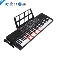 Best Selling Multifunctional 61-Keys Electronic Piano Students School Music Keyboard Lighting Digital Style Plastic Material 200