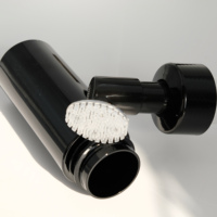 Flacon pompe en plastique noir de 150 ml à épaule plate pour mousse nettoyante avec brosse en silicone