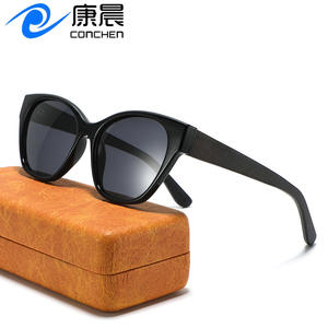 แว่นกันแดดทรงแคทอายขนาดใหญ่สไตล์คลาสสิกสำหรับผู้หญิง กรอบพลาสติก เลนส์โพลาไรซ์ ขาแว่นไม้ ป้องกันรังสียูวี 400 - Product Image 2