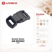 ANMCO Boucle de sécurité en plastique écologique à 5 points avec déverrouillage rapide pour accessoires de poussette et de chaise haute pour bébé