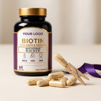 Complément de capsules de biotine en vrac pour cheveux, peau et ongles pour femmes – Soutien et soin pour une qualité accrue – 60 capsules 30g OEM ODM