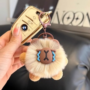 Dễ thương Rex Thỏ lông than bóng xe Keychain Túi Chìa Khóa Xe Mặt dây chuyền đơn giản cô gái món quà búp bê sang trọng schoolbag treo quà tặng sang trọng Keychain - Product Image 3