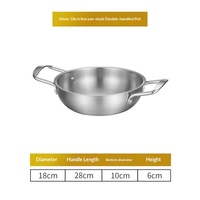 Marmite à soupe coréenne en acier inoxydable 304 doré, double poignée, compatible induction, pour restaurant, hôtel, traiteur