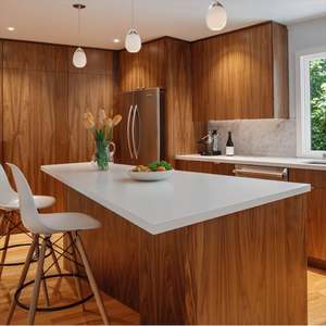 Armoires de cuisine modernes en bois grainé 2024, cuisine modulaire de haute qualité avec panier à épices durable - Product Image 2