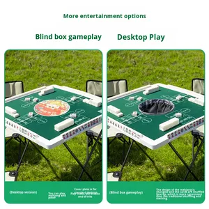 KEYE Portable Home Folding Outdoor Mahjong <strong>Table</strong> X Type Folding Leg Playing Mahjong <strong>Poker</strong>. - Product Image 3