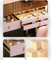 Table de maquillage intelligente haut de gamme avec miroir et tiroirs, design moderne, élégant, princesse, magnifique, pour femme, avec recharge sans fil