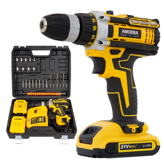 China Wholesale Power Drills 13mm Brushless Motor Drilling Machine With Battery Cordless Drill Power Tool Set