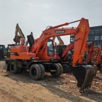 Vente Flash : Excavatrice sur pneus d'occasion Doosan DH150W-7, système hydraulique d'origine, 15 tonnes, pour travaux de construction