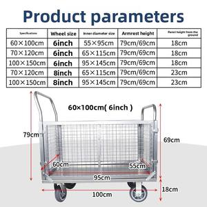 Carro de plataforma de mano plegable industrial portátil personalizado para transporte y almacenamiento 120*60cm - Product Image 2