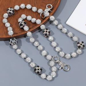 Sfera da discoteca quadrata con perline a strati ciondolo <span class=keywords><strong>Jeans</strong></span> con cintura tascabile catene Custom di perline di strass di lusso a catena per uomo donna regalo - Product Image 3