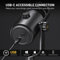 Microphone dynamique USB Maono PD100U pour podcasting, diffusion en direct, voix off, jeux, chat en ligne, métal