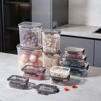 Boîte alimentaire rectangulaire en PP sans BPA avec 4 clips de fermeture hermétique, compatible micro-ondes et congélateur, avec joint en silicone et valve de ventilation pour la préparation des repas et les déjeuners.