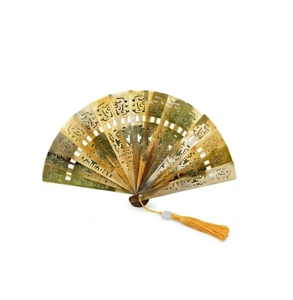 Abanico Plegable de Cuerno de Buey Natural, Elegante Abanico Artesanal Morado Calado para Recuerdos y Adornos del Hogar - Product Image 6