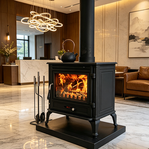 Poêle à <span class=keywords><strong>bois</strong></span> en fonte <span class=keywords><strong>de</strong></span> style moderne haut <span class=keywords><strong>de</strong></span> gamme pour salon intérieur, <span class=keywords><strong>installation</strong></span> autonome - Product Image 1