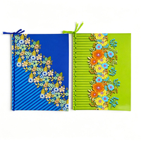 Cuaderno Escolar con Encuadernación de Hilo de Colores, 200 x 148 mm, Cuaderno de Escritura Rayado con Cubierta con Estampado Floral para Estudiantes de Filipinas