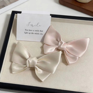 Barrette à cheveux romantique de style français, avec ruban et nœud, idéale pour deux queues de cheval, accessoires capillaires dignes d'Instagram - Product Image 1
