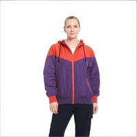 Veste coupe-vent à capuche pour femme, color block, OEM |   Manteau décontracté léger et résistant à l'eau pour les trajets en plein air