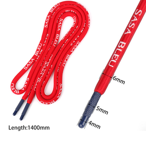 Lacets ronds en polyester de 6 mm avec logo imprimé personnalisé, 140 cm de long, lacets de chaussures colorés pour baskets - Product Image 2