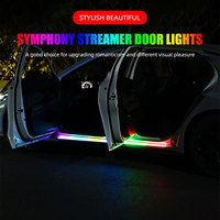 Bandes lumineuses d'ambiance colorées pour portières de voiture, 1,2 m et 1,5 m, avec application et télécommande, pour éclairage LED sous car et ambiance intérieure