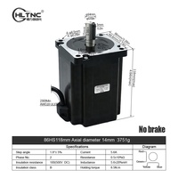 Moteur pas à pas HLTNC NEMA 34 avec frein, 8,5 Nm, protection contre la coupure de courant, 86HS118-6004 pour l'automatisation et le CNC intensifs