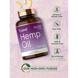 Cápsulas blandas de aceite de cáñamo prensado en frío de alta calidad, soporte inmunológico, salud de la piel y el cabello, y salud del corazón. - Product Image 4
