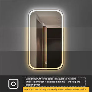 Miroir intelligent moderne avec éclairage LED, anti-buée, mural, pour salle de bain, écran tactile, miroir de maquillage - Product Image 3