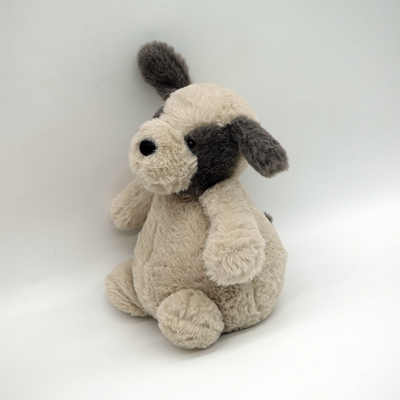 dog plush toy gray white