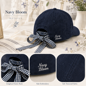 Casquette de baseball rétro Dymf à carreaux avec lettres brodées et sangle à nœud papillon, en coton respirant de luxe, 6 panneaux, unisexe, été - Product Image 2
