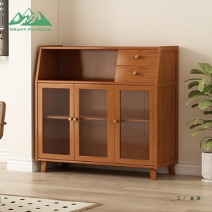 Wayon Modern Minimalist <strong>Sideboard</strong> Buffet Cabinet with Fluted Glass Doors for Dining Room <strong>Kitchen</strong> - Product Image 3
